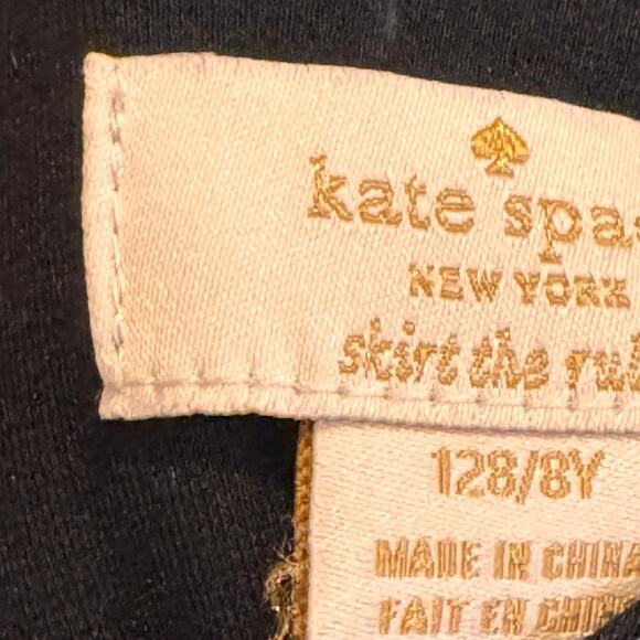 Kate Spade Little Girls Black Fit & Flare Dress w/ Pockets Front Bow 8 8Y - Picture 5 of 6